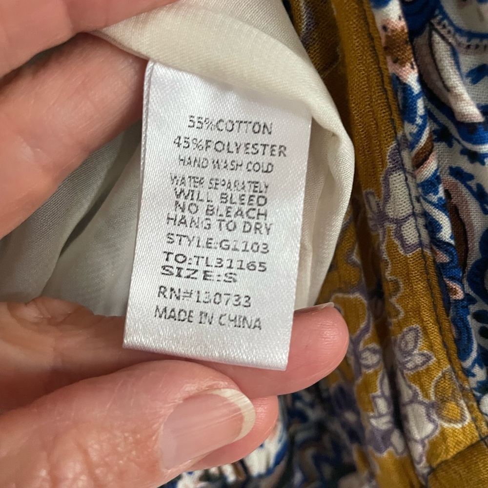 Umgee Priscilla Paisley Zip Up Bomber Jacket - Yellow & Blue Floral - S - Picture 10 of 11